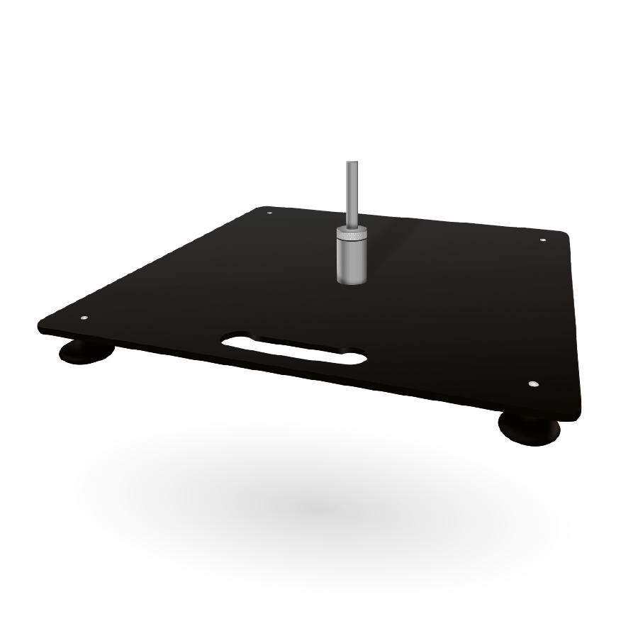 Heavy metal baseplate for aluminium poles